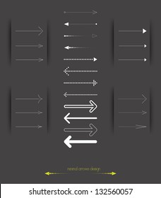 Simple arrow pictogram set.  Colection of modern, minimalictic contemporary arrow style. Vector can be used for infographic.