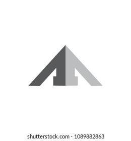 simple arrow pyramid design logo vector