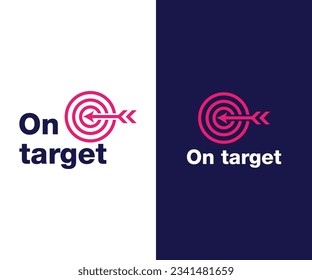 simple arrow right on target logo design template