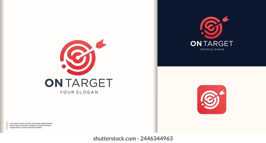 Simple arrow right on target logo design inspiration.