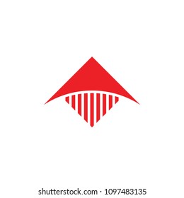 simple arrow up rocket design logo 