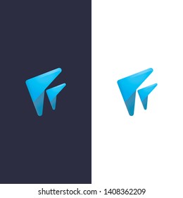 
simple arrow shape fish logo