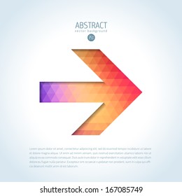 Simple arrow sign of modern creative triangle pattern