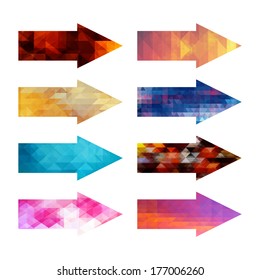 Simple arrow sign of modern creative triangle pattern