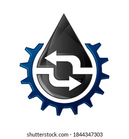 Simple Arrow Sign Symbol For Automotive Engine Oil Change Logo Vector Icon