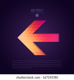simple arrow sign of trendy original polygon template on darkness background path isolated black abstract background scene border right digital lead performance fashionable angle mark darkness site bu
