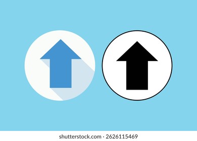 Simple Up Arrow Symbol Pack, flat up arrow icon, arrow pointing up vector, upload arrow icon