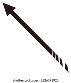 A simple arrow that gradually rises