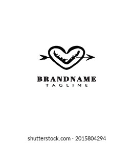 simple arrow through logo icon design template cartoon modern vector illustration