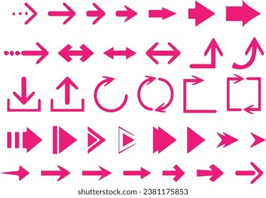 Símbolos de diseño de vectores de flecha simple 