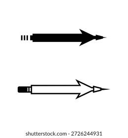 Flechas simples con diferentes direcciones aisladas sobre fondo blanco