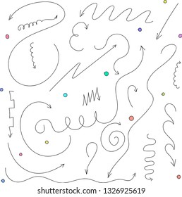 Simple arrows drawings line-art infographic-Vector