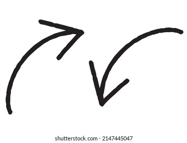 Simple arrows. Hand-drawn vector data.