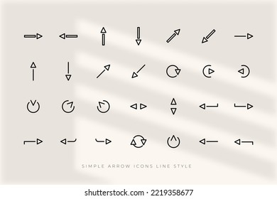 Simple arrows icon set, Line arrows suitable for your project needs.