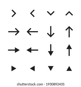Simple arrows icon set on white background