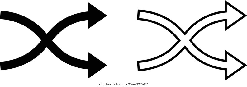 Simple arrows transmit sharing icon set. Depicting data exchange pointing in both directions vector collection isolated on transparent background. download and upload buttons for mobile and web apps