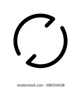 Simple arrows, update, reload. Navigation icon. Simple arrow, backward. Navigation icon. Linear symbol with thin line. One line style