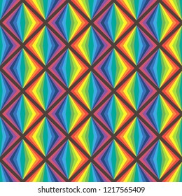 Simple art background with bright rainbow rombs