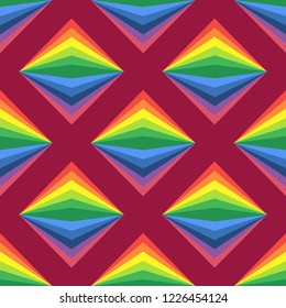 Simple art background with bright rainbow rombs
