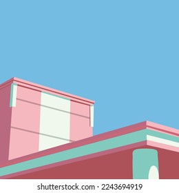 Edificio de fondo de arte sencillo de color pastel