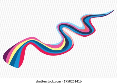 Simple art with colorful waving lines pattern