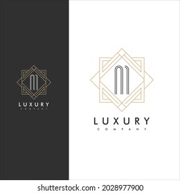 simple art deco letter M, premium design identity template elements