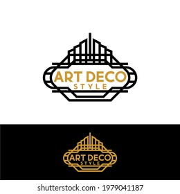 Simple Art Deco Style Logo Template Vector