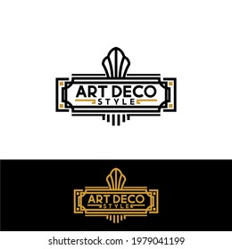 Simple Art Deco Style Logo Template Vector