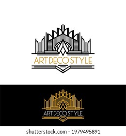 Simple Art Deco Style Logo Template Vector