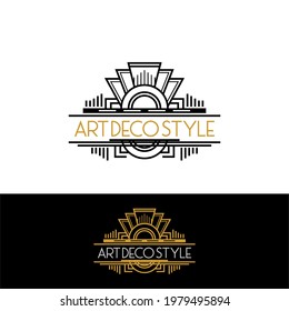 Simple Art Deco Style Logo Template Vector
