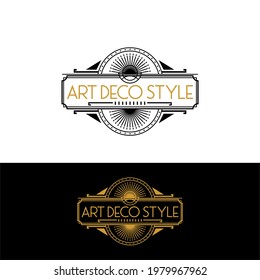 Simple Art Deco Style Logo Template Vector