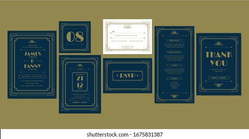 Simple Art Deco Wedding Suite with Art Deco Style