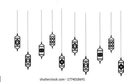 simple art lantern line art