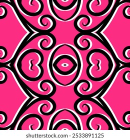 ARTE SIMPLE diseño de fondo de patrón cuadrado de batik dayak sin fisuras