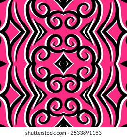 SIMPLE ART seamless batik dayak square pattern background design