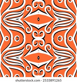 SIMPLE ART seamless batik dayak square pattern background design