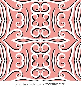 SIMPLE ART seamless batik dayak square pattern background design