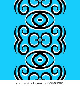 SIMPLE ART seamless batik dayak square pattern background design