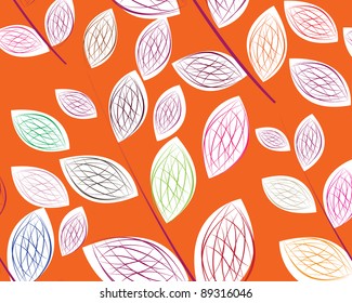 simple art of seamless colored leaf pattern