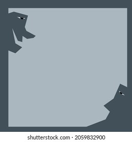 Simple art of two abstract face looking each other