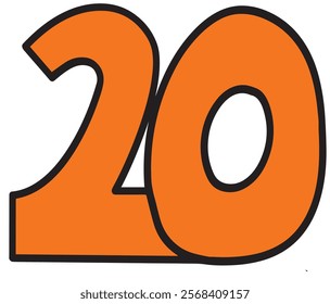 Simple art of word 20 on white background 