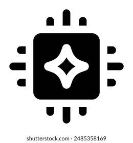 Simple Artificial Intelligence glyph icon. The icon can be used for websites, print templates, presentation templates, illustrations, etc