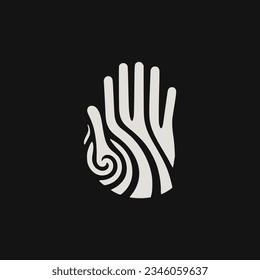 simple artisan hand wave logo vector illustration template design