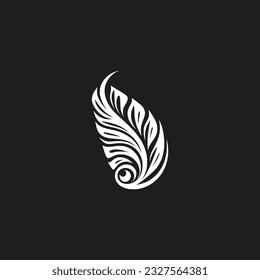 simple artistic feather culture logo vector illustration template design