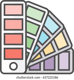 Simple Artistic And Hobby Vector Flat Icon. Color Pallette For Picking Colors. Flat Style Icon. 48x48 Pixel Perfect.
