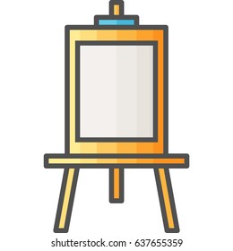 Simple artistic and hobby Vector Flat Icon. Drawing easel for painting. Flat style icon. 48x48 Pixel Perfect.
