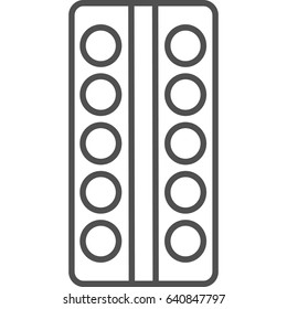 Simple artistic and hobby Vector line art Icon. Classic watercolors for painting. line art style icon. 48x48 Pixel Perfect.
