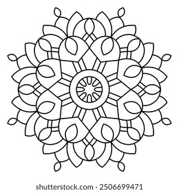simple and artistic mandala design for coloring book, wall art, tattoo and henna design, elegant mandala design
