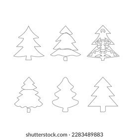 Einfaches Weihnachtsbaum der Artline. Kunstbaum der Linie.