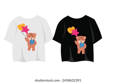 simple artwork of bear cute isolated on white background